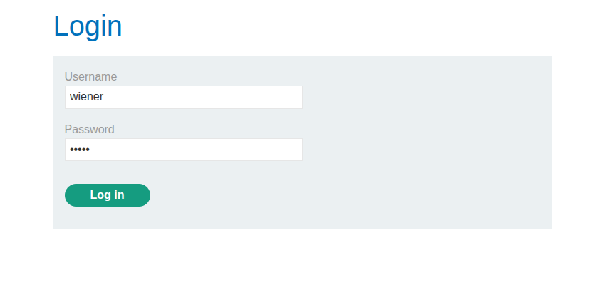 Logging in with the provided credentials